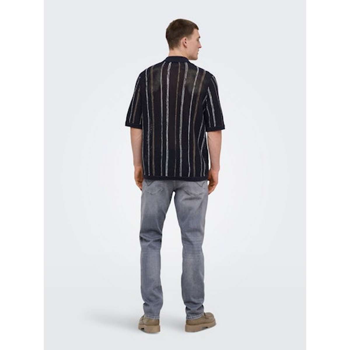 ONLY & SONS MENS WEFT REGULAR FIT COTTON JEAN 22037007 GREY